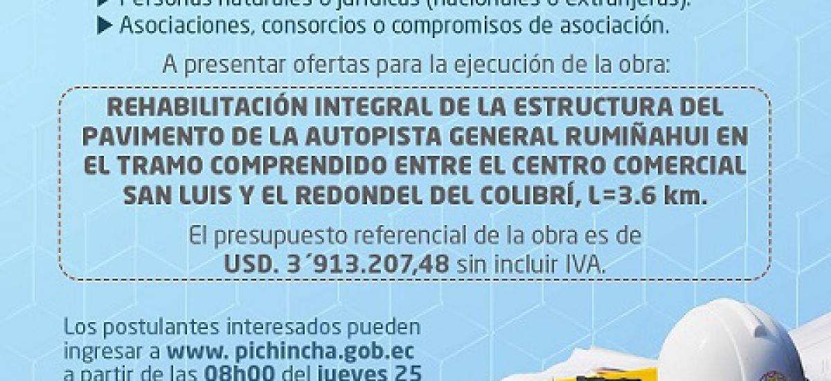 INVITACION a LicitaciÃ³n PÃºblica Internacional de Obras